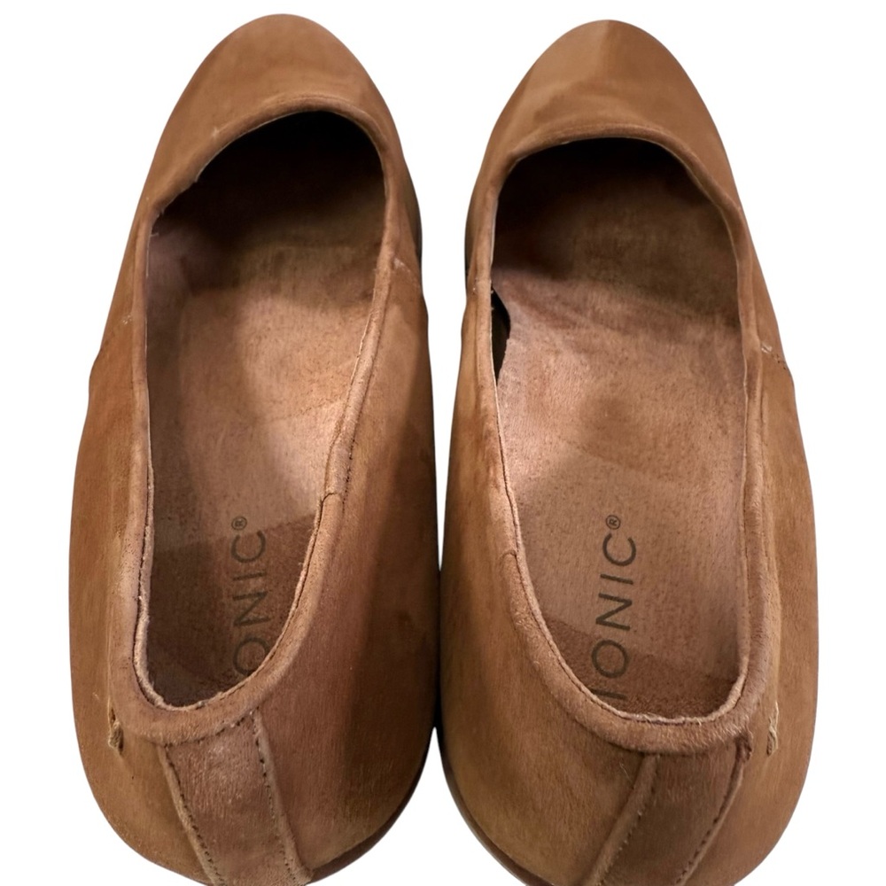 Vionic Willa Suede Leather Slip-On Wedge Loafers Tan Brown Size 11 - Picture 9 of 16